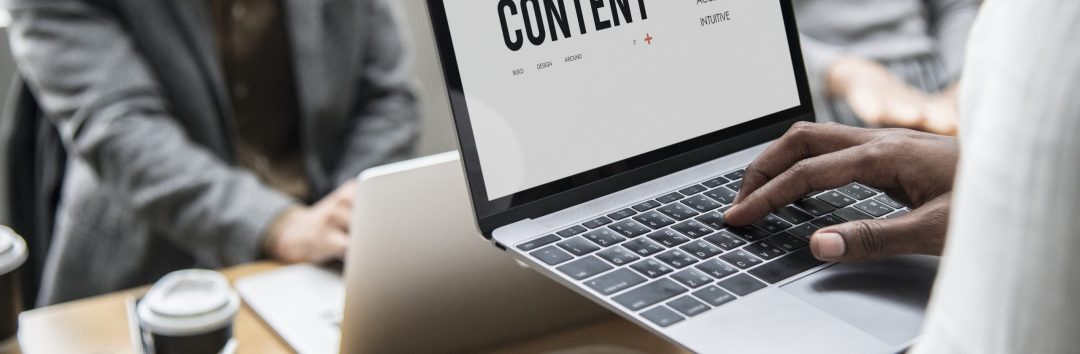 Content concept on a laptop screen